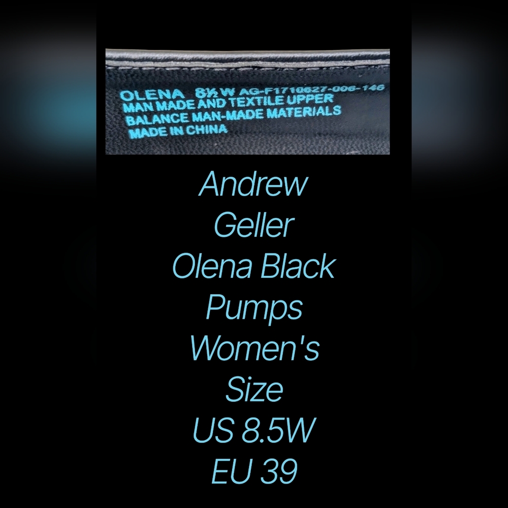 NWT Andrew Geller Olena 8.5W Block Heel Black Criss-Cross Vamp Cushioned Sole - Picture 12 of 17